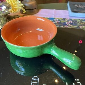 Terracotta Piral Albisola Cookware Saucier Pan Hunter Green Italy Italian 8"